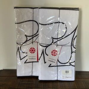 Two New Crate & Barrel Celestial White and Black Lucia Eames Table Runner